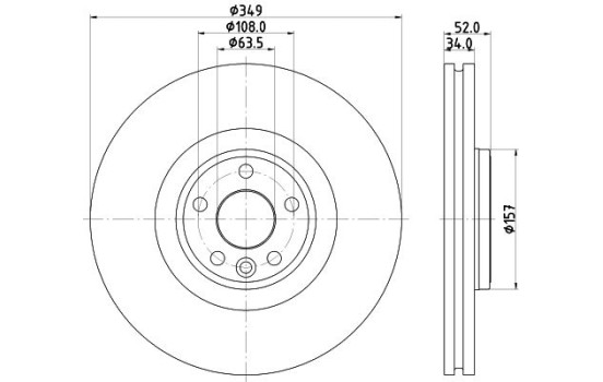 Disque de frein PRO High Carbon 8DD 355 131-961 Hella