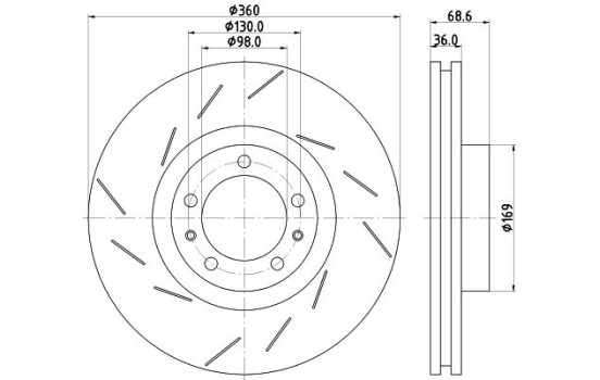 Disque de frein PRO High Carbon 8DD 355 133-631 Hella