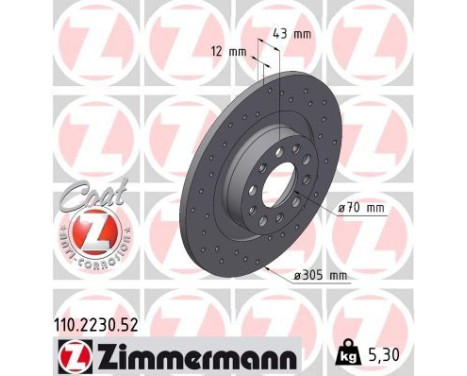 Disque de frein SPORT DISQUE DE FREIN Z 110.2230.52 Zimmermann
