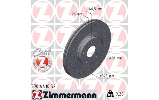 Disque de frein SPORT DISQUE DE FREIN Z 370.4410.52 Zimmermann