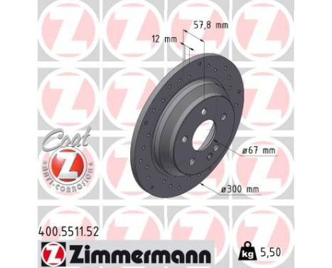 Disque de frein SPORT DISQUE DE FREIN Z 400.5511.52 Zimmermann