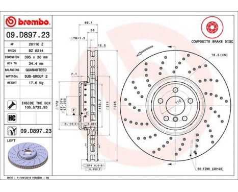 Disque de frein TWO-PIECE DISCS LINE 09.D897.23 Brembo