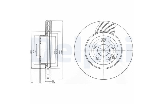 JEU DE 2 DISQUES DE FREIN BG3877 Delphi