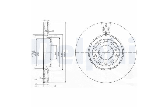 JEU DE 2 DISQUES DE FREIN BG3951 Delphi