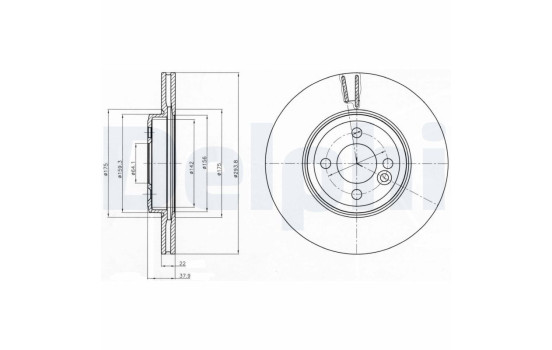JEU DE 2 DISQUES DE FREIN BG4184 Delphi