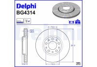JEU DE 2 DISQUES DE FREIN BG4314 Delphi
