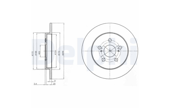 JEU DE 2 DISQUES DE FREIN PEINTS BG4201C Delphi