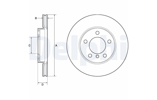 JEU DE 2 DISQUES DE FREIN PEINTS BG4668C Delphi