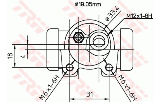 Cylindre de roue BWD114 TRW, Image 2