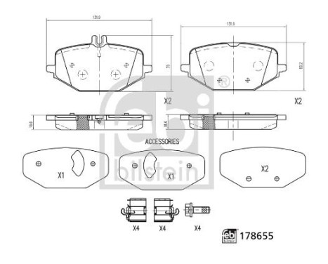 jeu de plaquettes de frein 178655 FEBI, Image 2