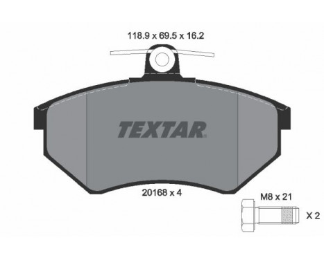 Jeu de plaquettes de frein 2016801 Textar, Image 2