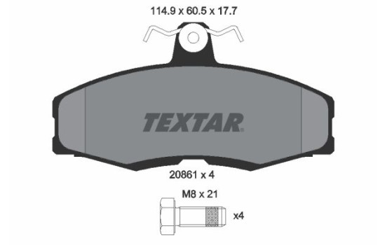 Jeu de plaquettes de frein 2086105 Textar, Image 2