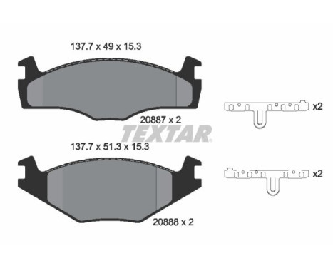 Jeu de plaquettes de frein 2088707 Textar, Image 2