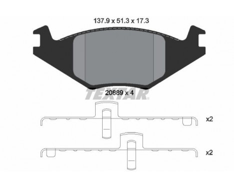 Jeu de plaquettes de frein 2088902 Textar, Image 2