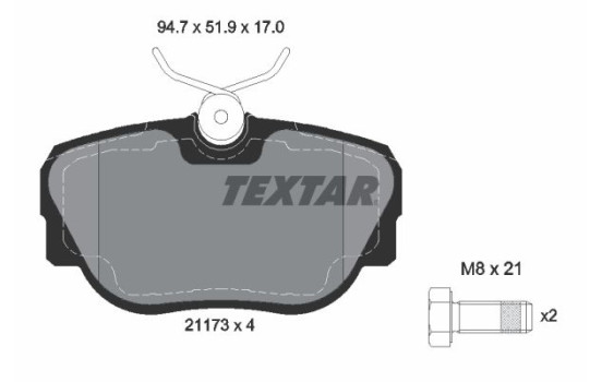 Jeu de plaquettes de frein 2117302 Textar, Image 2