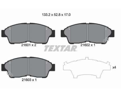 Jeu de plaquettes de frein 2160101 Textar, Image 2