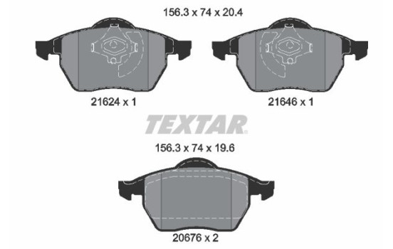Jeu de plaquettes de frein 2162402 Textar, Image 2