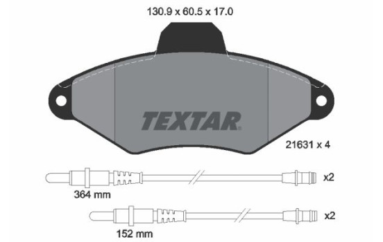 Jeu de plaquettes de frein 2163102 Textar, Image 2