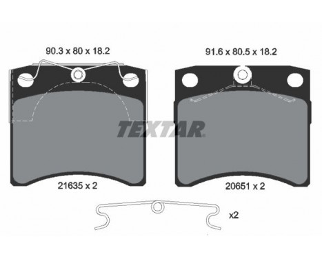 Jeu de plaquettes de frein 2163501 Textar, Image 2