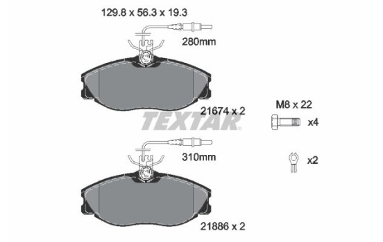 Jeu de plaquettes de frein 2167403 Textar, Image 2