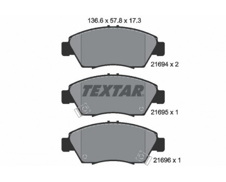 Jeu de plaquettes de frein 2169401 Textar, Image 2