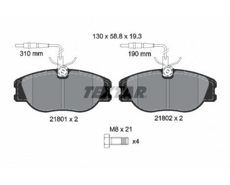 Jeu de plaquettes de frein 2180101 Textar, Image 2