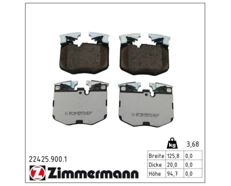 Jeu de plaquettes de frein 22425.900.1 Zimmermann
