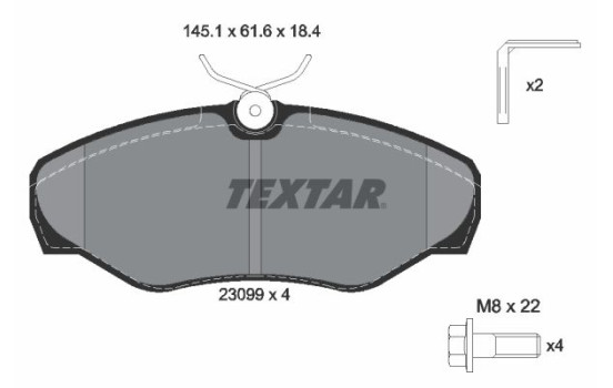 Jeu de plaquettes de frein 2309902 Textar, Image 2