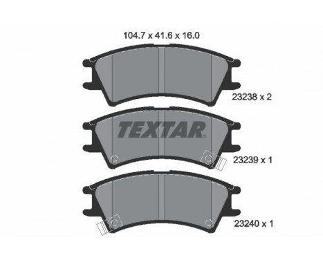 Jeu de plaquettes de frein 2323802 Textar, Image 2