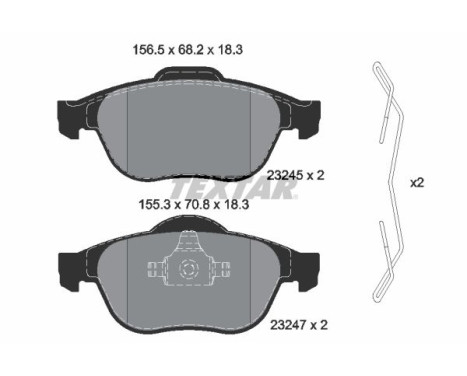 Jeu de plaquettes de frein 2324502 Textar, Image 2