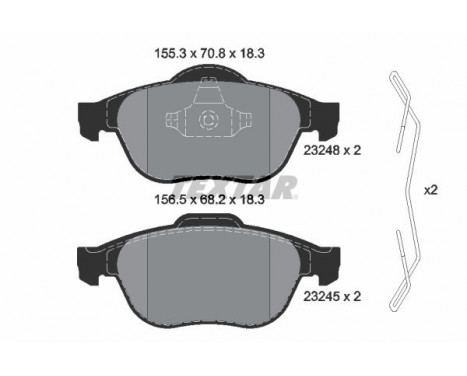 Jeu de plaquettes de frein 2324802 Textar, Image 2