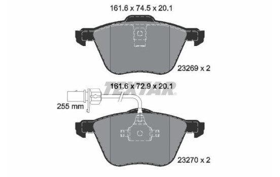 Jeu de plaquettes de frein 2326903 Textar, Image 2