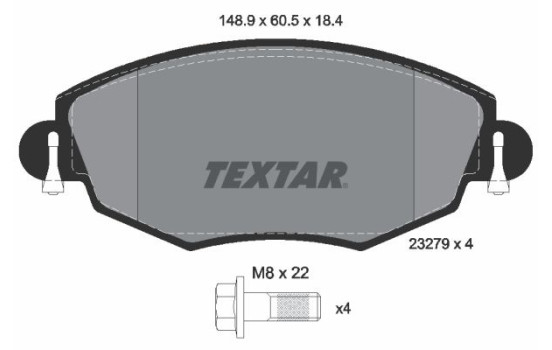 Jeu de plaquettes de frein 2327904 Textar, Image 2