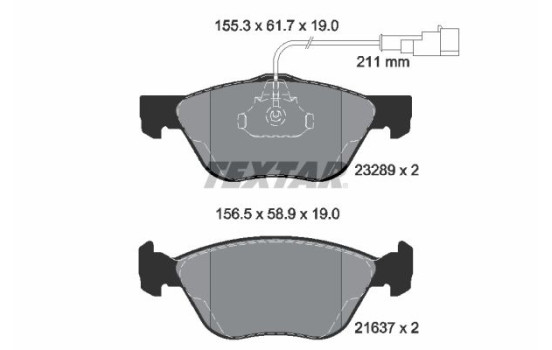 Jeu de plaquettes de frein 2328902 Textar, Image 2