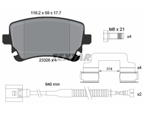 Jeu de plaquettes de frein 2332603 Textar, Image 2