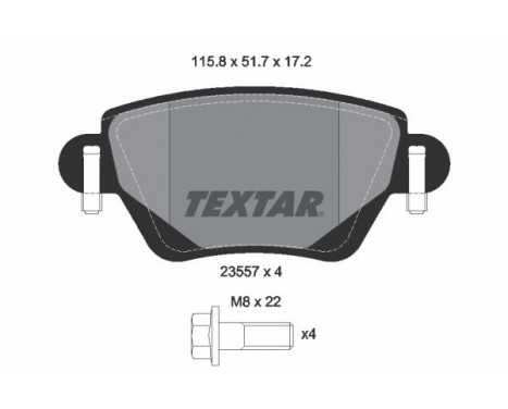 Jeu de plaquettes de frein 2355701 Textar, Image 2