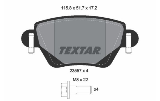 Jeu de plaquettes de frein 2355701 Textar, Image 2