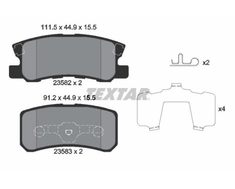 Jeu de plaquettes de frein 2358202 Textar, Image 2