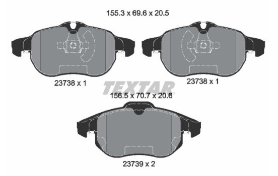 Jeu de plaquettes de frein 2373807 Textar, Image 2