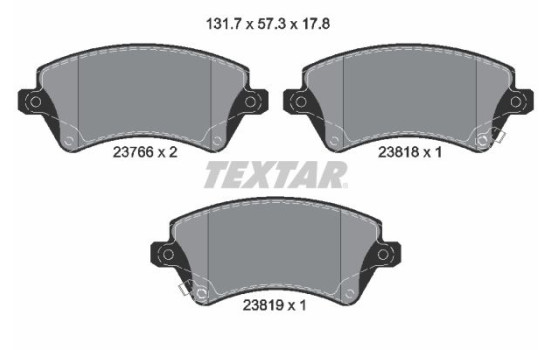 Jeu de plaquettes de frein 2376601 Textar, Image 2