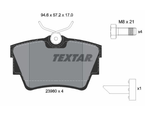 Jeu de plaquettes de frein 2398001 Textar, Image 2