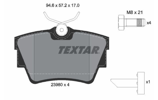 Jeu de plaquettes de frein 2398001 Textar, Image 2