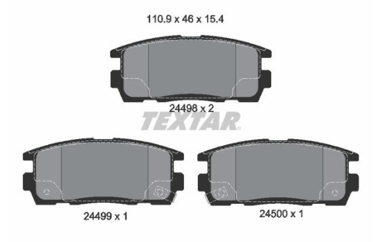 Jeu de plaquettes de frein 2449801 Textar, Image 2