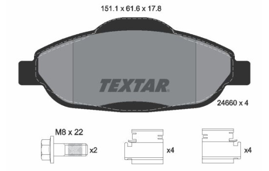 Jeu de plaquettes de frein 2466001 Textar, Image 2