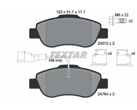Jeu de plaquettes de frein 2476401 Textar