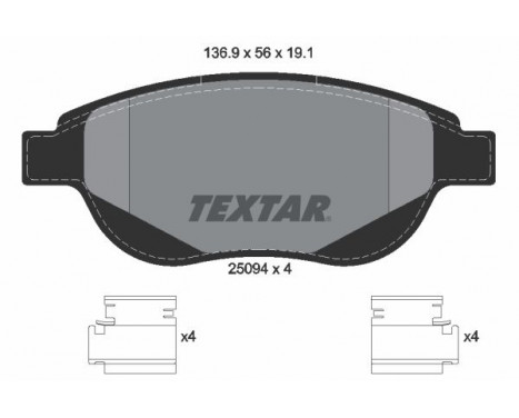 Jeu de plaquettes de frein 2509401 Textar