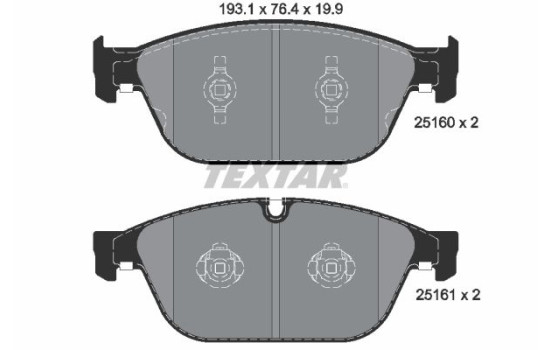 Jeu de plaquettes de frein 2516002 Textar
