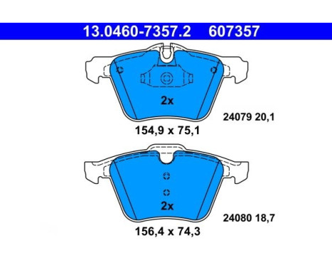 Jeu de plaquettes de frein, frein à disque 13.0460-7357.2 ATE