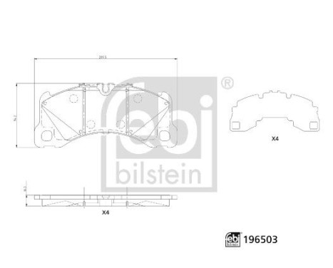 Jeu de plaquettes de frein, frein à disque 196503 FEBI