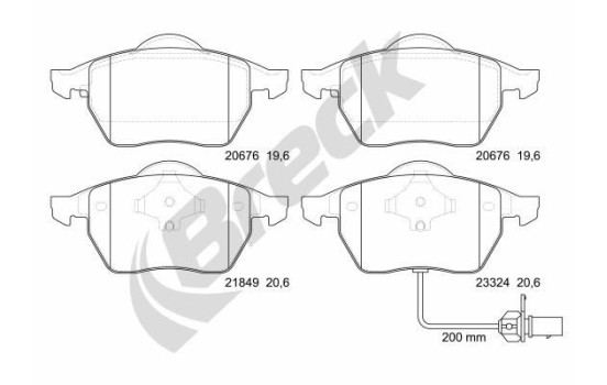 Jeu de plaquettes de frein, frein à disque 21849 00 701 10 Breck